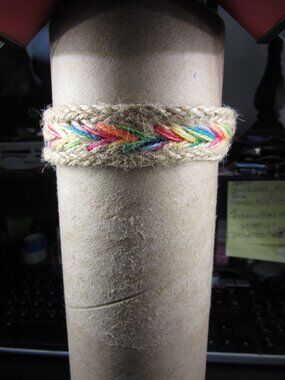 Boho Woven Hemp Wristbands or Anklet Rainbow Colors - Like New Vintage Unisex